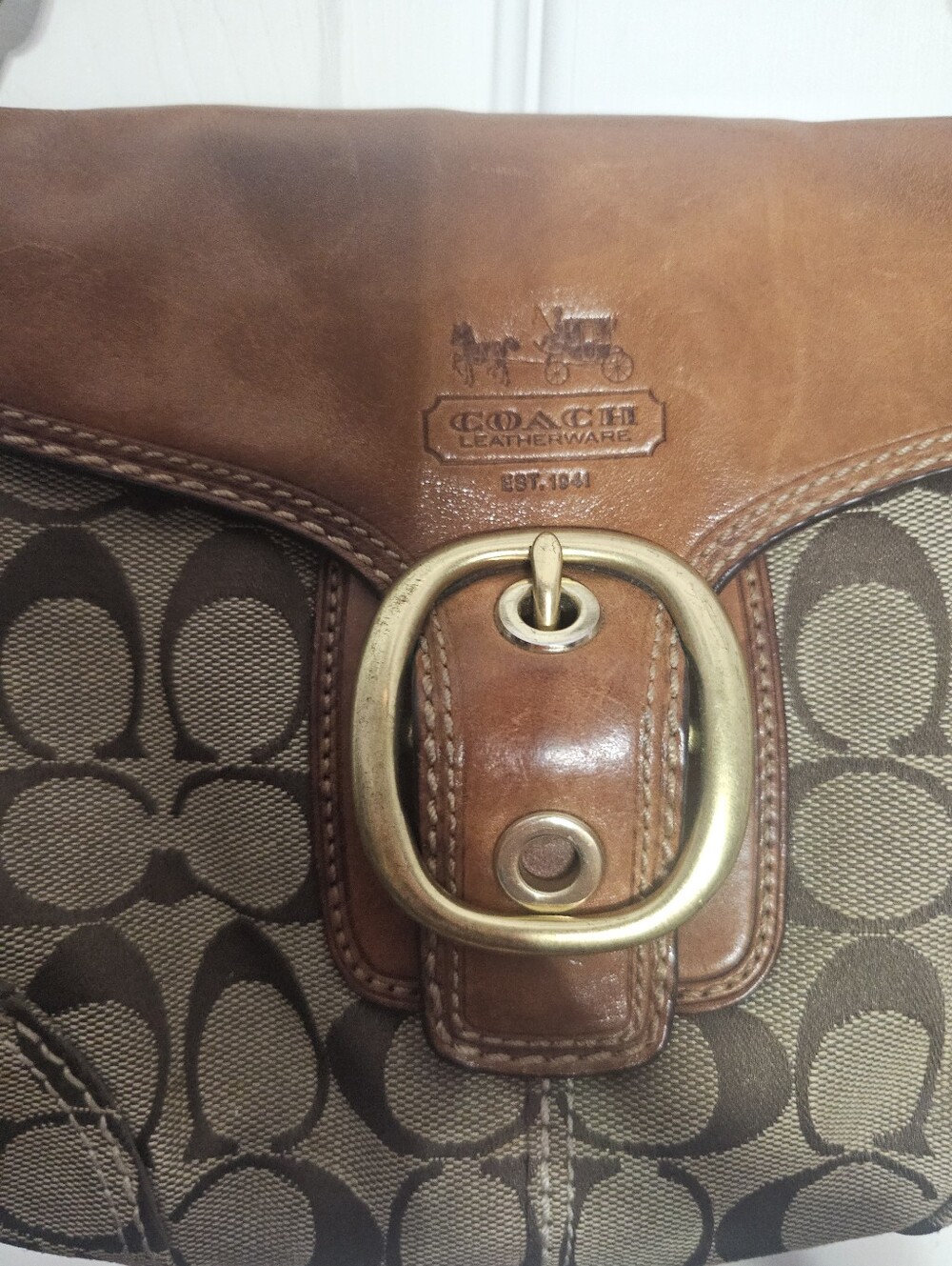 Y2K Vintage Coach Bleecker SoHo Signature Flap Shoulder Bag Purse Style 11441 - Picture 5 of 16
